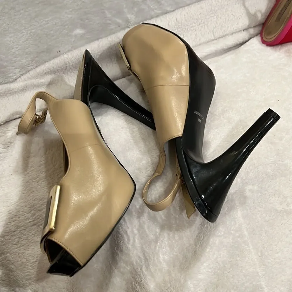 Nine West heels new womens 9 leather tan